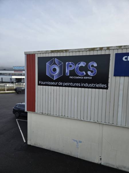 Vecktotum - Pro Coatings Service - Enseigne fond noir - Intervention nacelle - Rouen